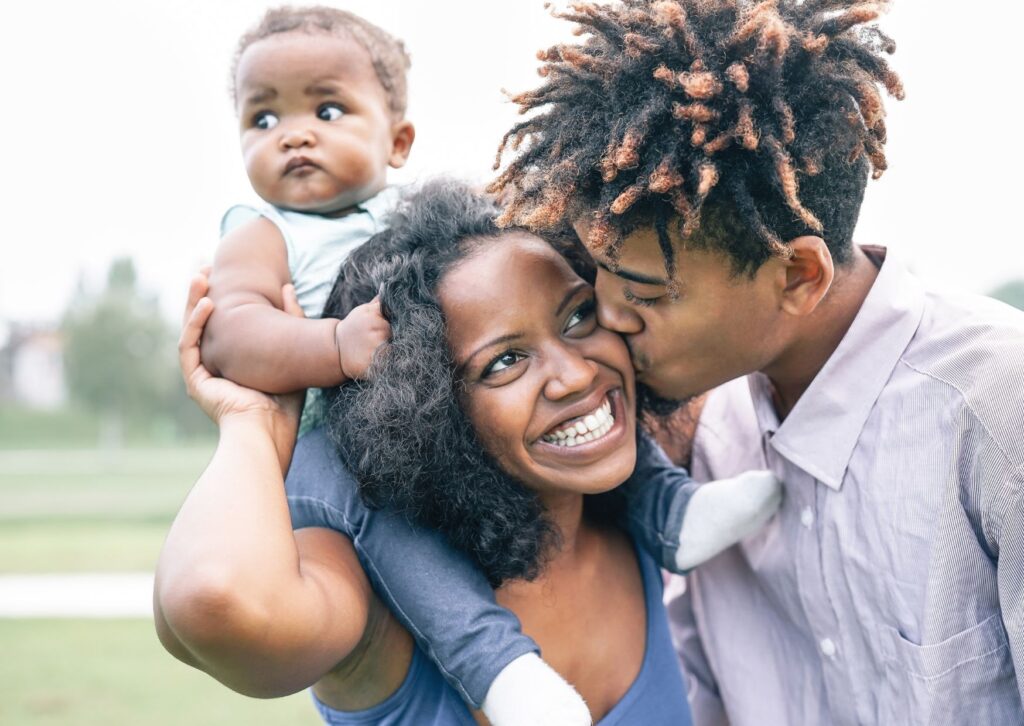 motivated and happy black family