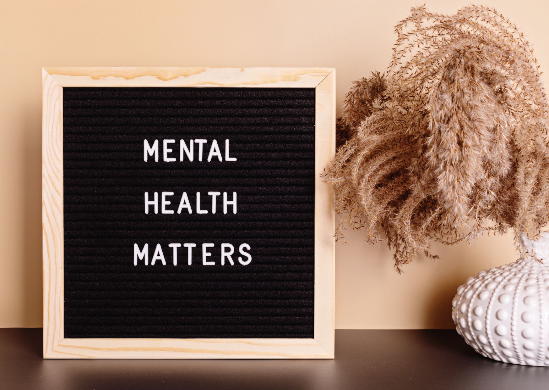 Sign reading ‘Mental Health Matters’, highlighting the importance of wellbeing.