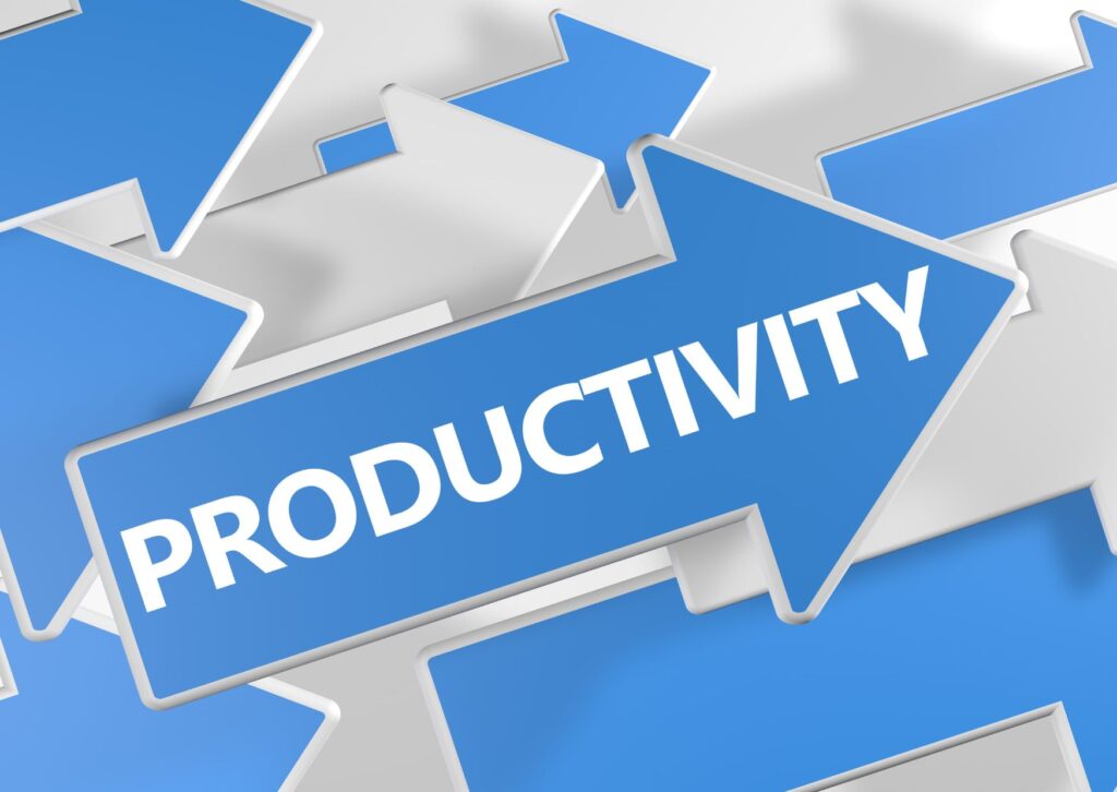 Productivity-written-in-an-arrow-going-up