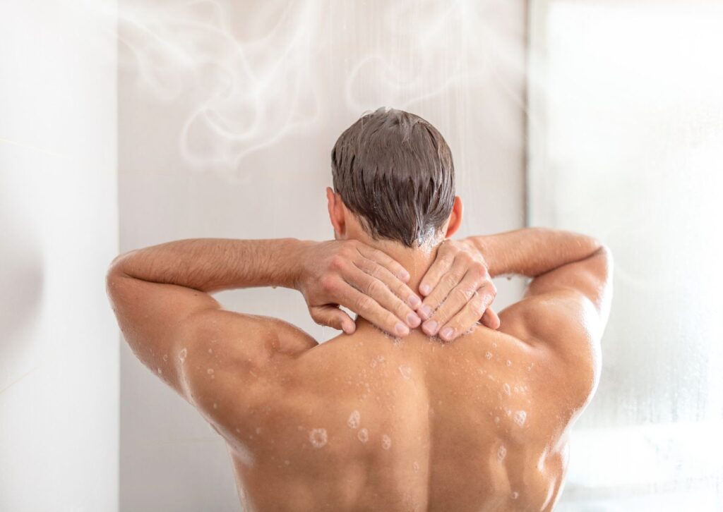 man-in-hot-steamy-shower