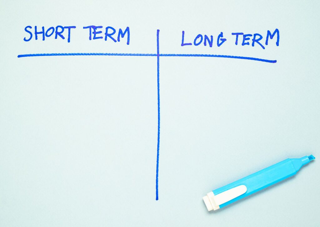 short-term-and-long-term-written-on-a-whiteboard