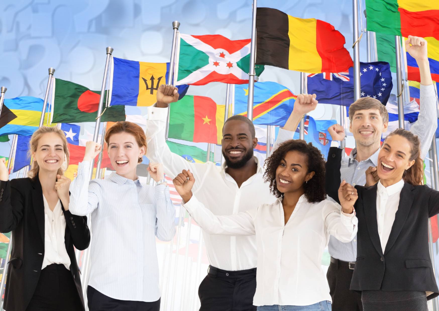 happy-employees-infront-of-flags-of-all-countries
