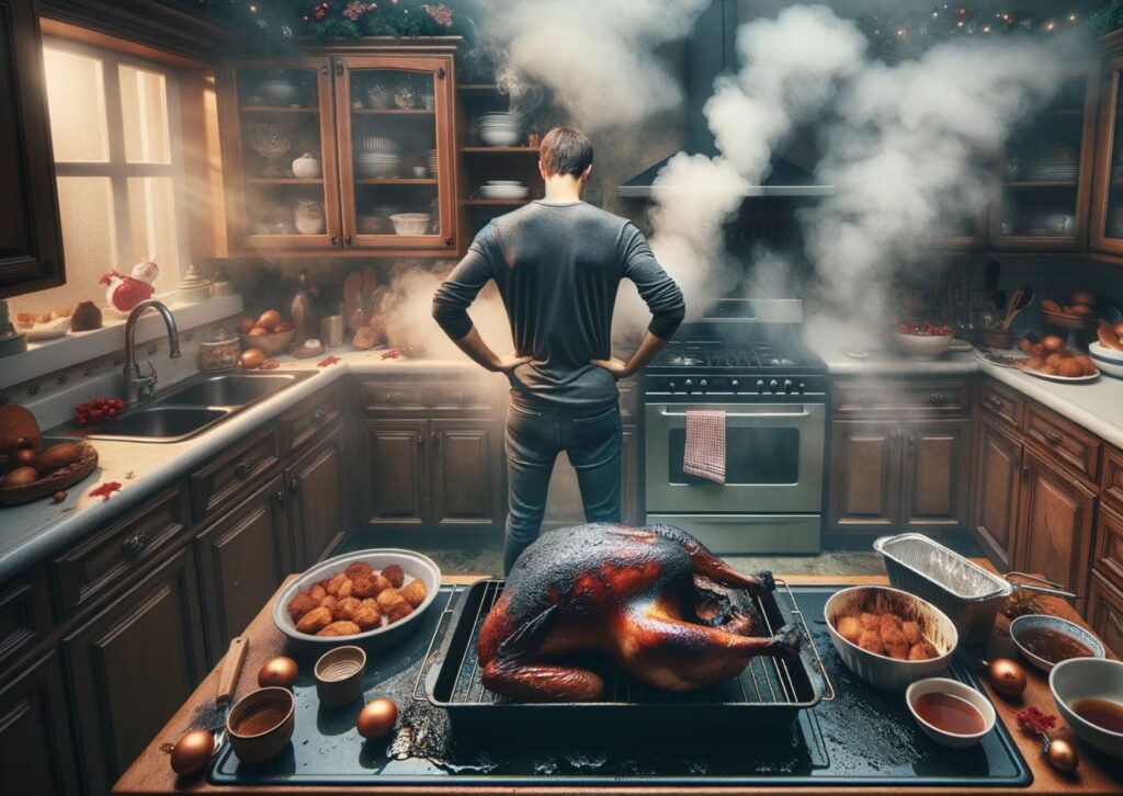 a-stressed-man-in-a-kitchen-where-smoke-fills-and-a-burnt-christmas-turkey