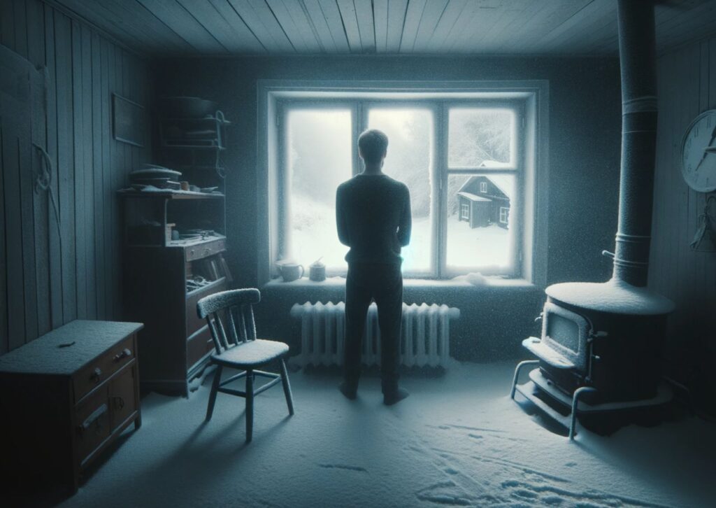 isolated-man-at-home-in-winter-looking-out-the-window