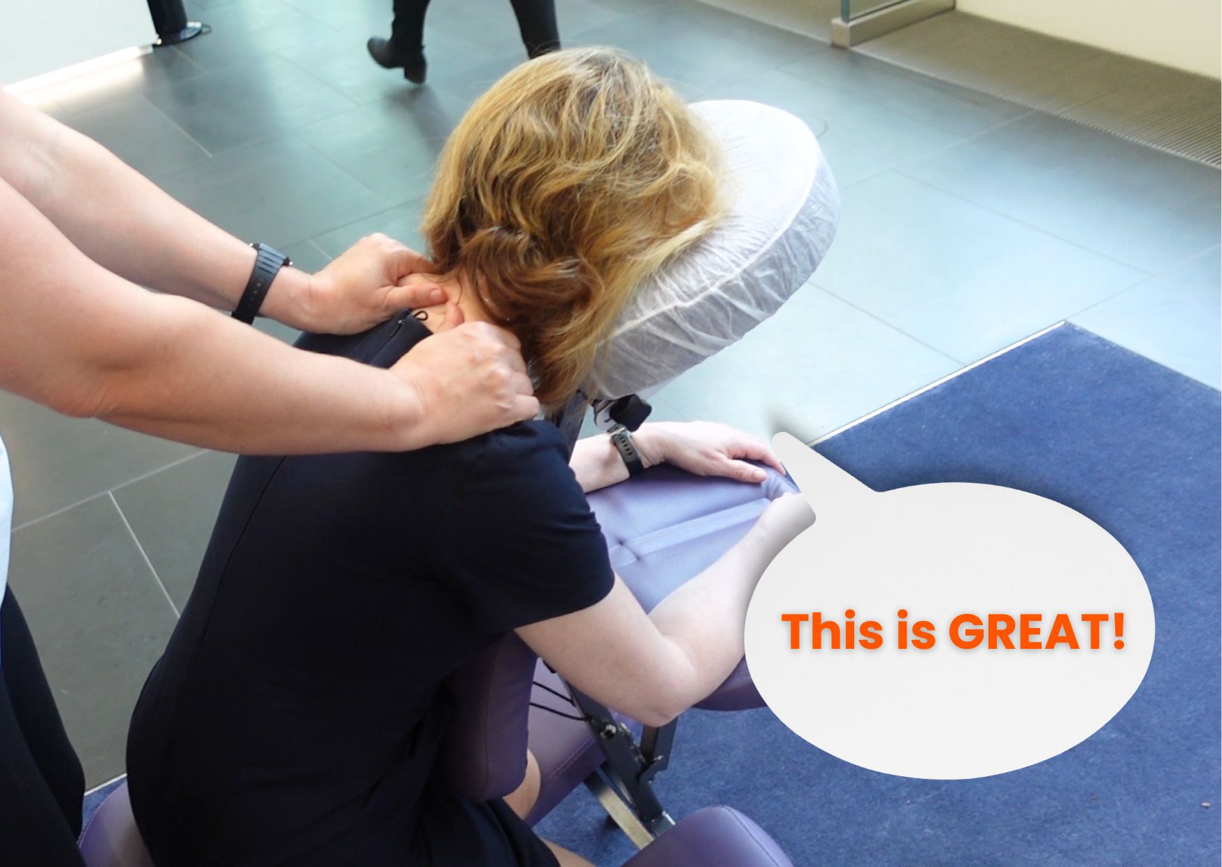 Thumbnail: on-site chair massage at a workplace
