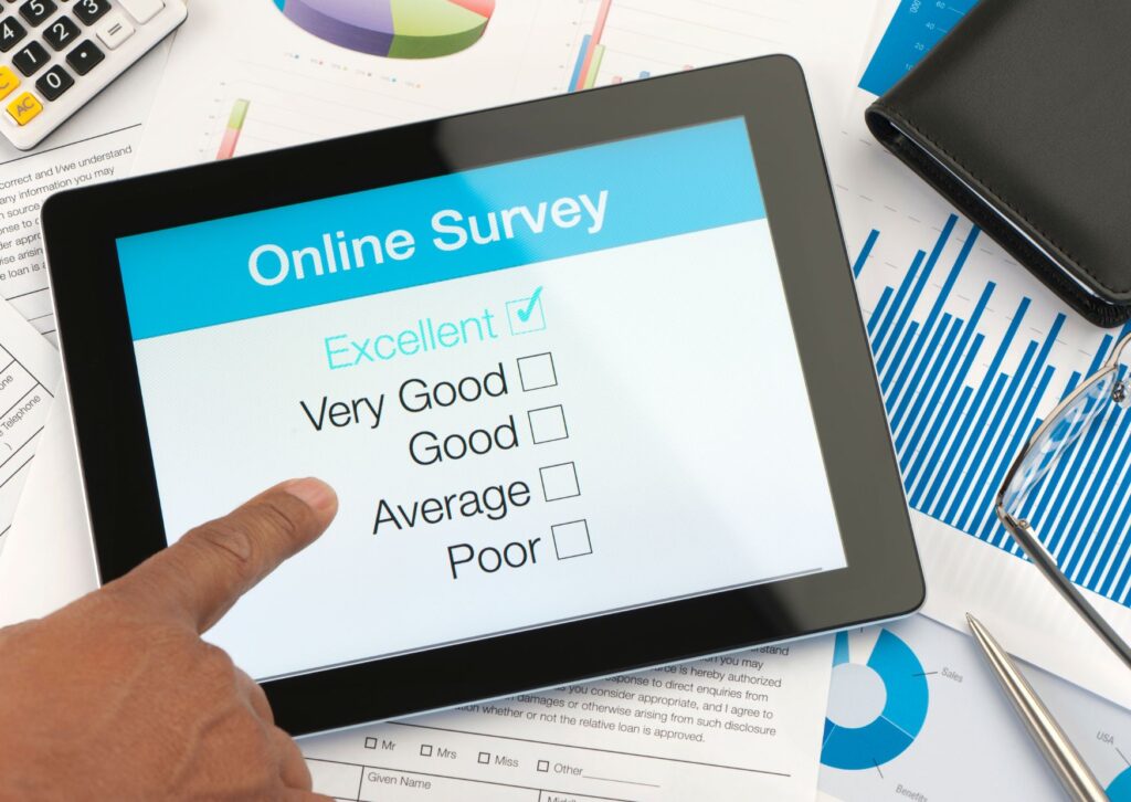 Online survey on an ipad